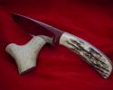 Very nice hunting knife with your choice of handle, including elk or ram horn.